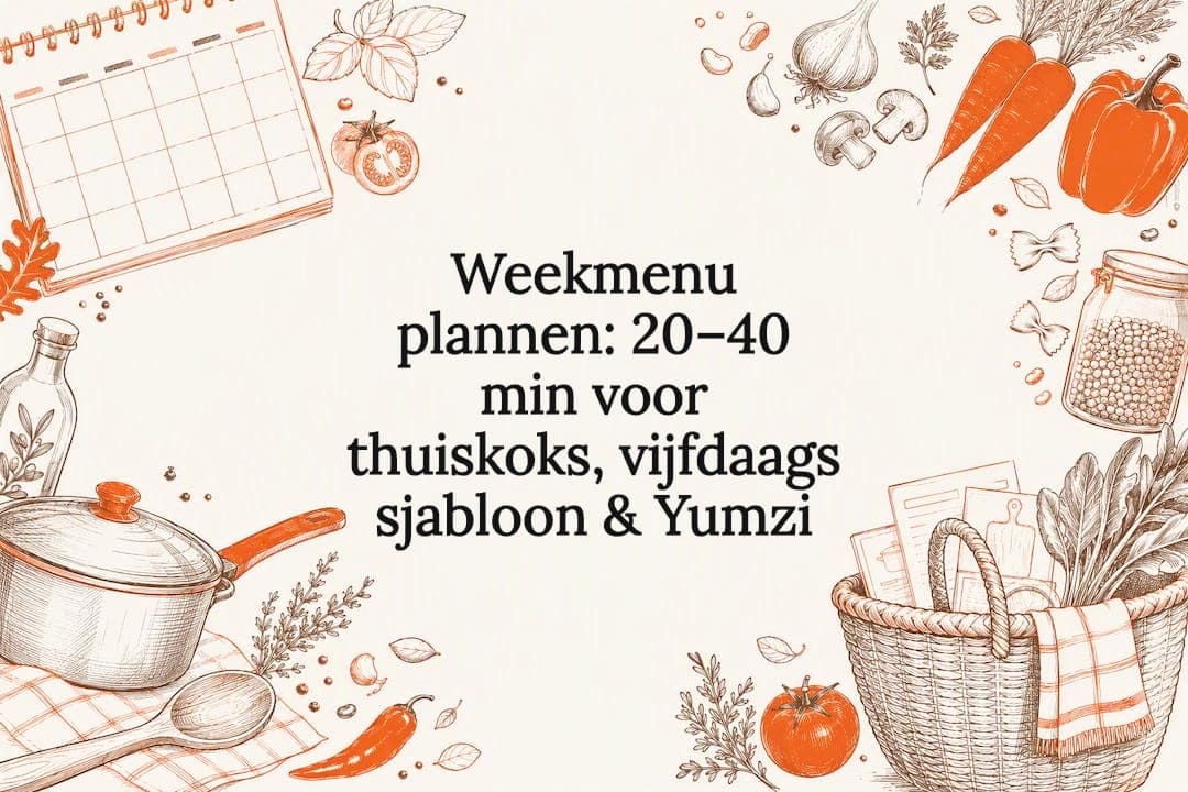Weekmenu plannen: 20–40 min voor thuiskoks, vijfdaags sjabloon & Yumzi