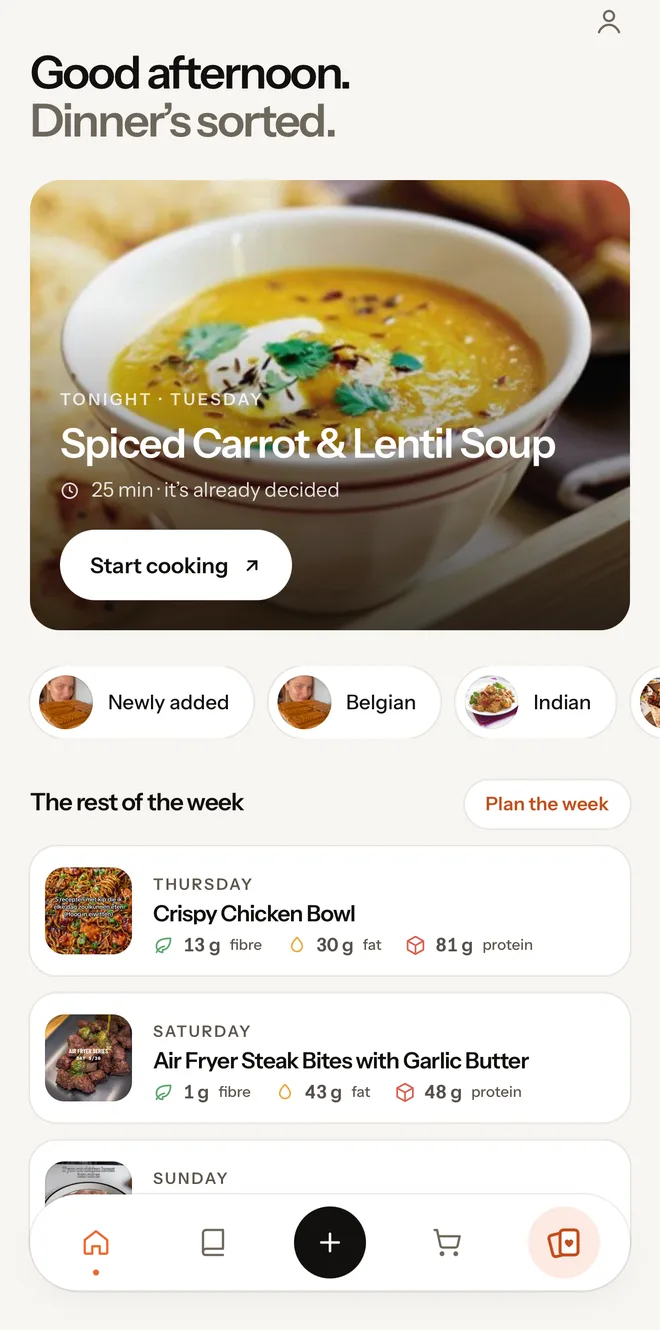 A week of dinners planned in Yumzi