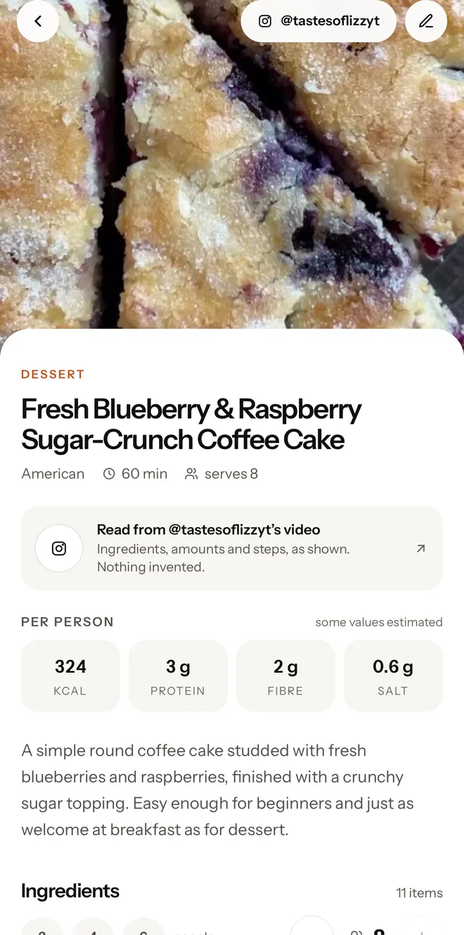 The extracted recipe